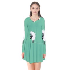 Sheep Trails Curly Minimalism Flare Dress by Simbadda