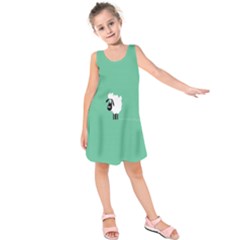 Sheep Trails Curly Minimalism Kids  Sleeveless Dress by Simbadda