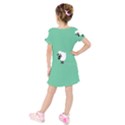 Sheep Trails Curly Minimalism Kids  Short Sleeve Velvet Dress View2