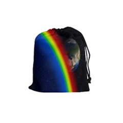 Rainbow Earth Outer Space Fantasy Carmen Image Drawstring Pouches (medium)  by Simbadda