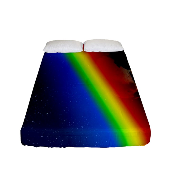 Rainbow Earth Outer Space Fantasy Carmen Image Fitted Sheet (Full/ Double Size)