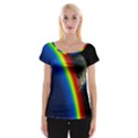 Rainbow Earth Outer Space Fantasy Carmen Image Women s Cap Sleeve Top View1