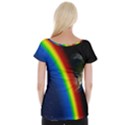 Rainbow Earth Outer Space Fantasy Carmen Image Women s Cap Sleeve Top View2