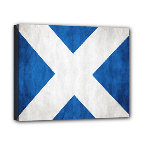 Scotland Flag Surface Texture Color Symbolism Canvas 10  X 8  by Simbadda