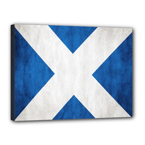 Scotland Flag Surface Texture Color Symbolism Canvas 16  X 12  by Simbadda