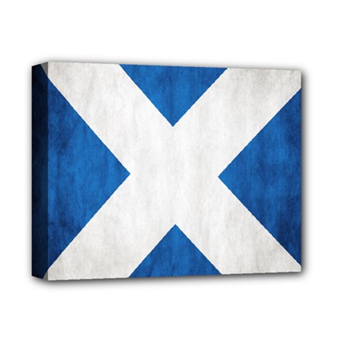 Scotland Flag Surface Texture Color Symbolism Deluxe Canvas 14  X 11  by Simbadda