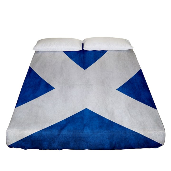 Scotland Flag Surface Texture Color Symbolism Fitted Sheet (California King Size)