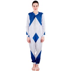 Scotland Flag Surface Texture Color Symbolism Onepiece Jumpsuit (ladies)  by Simbadda