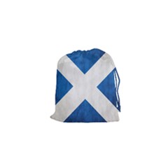 Scotland Flag Surface Texture Color Symbolism Drawstring Pouches (xs)  by Simbadda