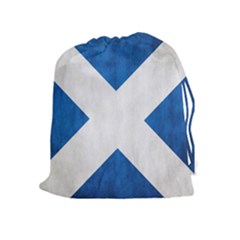 Scotland Flag Surface Texture Color Symbolism Drawstring Pouches (extra Large) by Simbadda