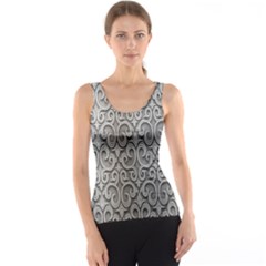 Patterns Wavy Background Texture Metal Silver Tank Top by Simbadda