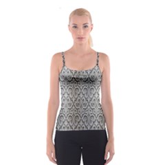 Patterns Wavy Background Texture Metal Silver Spaghetti Strap Top by Simbadda