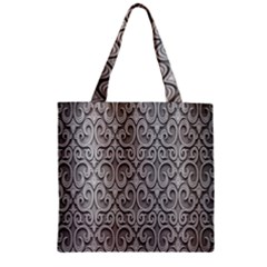 Patterns Wavy Background Texture Metal Silver Zipper Grocery Tote Bag by Simbadda