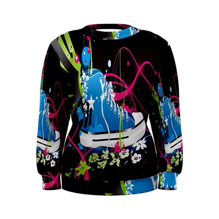 Sneakers Shoes Patterns Bright Women s Sweatshirt