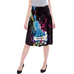 Sneakers Shoes Patterns Bright Midi Beach Skirt by Simbadda