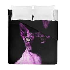 Pink Sphynx Cat Duvet Cover Double Side (full/ Double Size) by Valentinaart