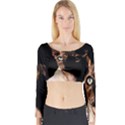 Sphynx cat Long Sleeve Crop Top View1