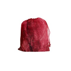 Red Background Texture Drawstring Pouches (small)  by Simbadda