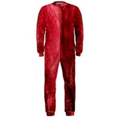 Red Background Texture Onepiece Jumpsuit (men)  by Simbadda