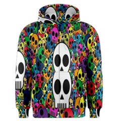 Skull Background Bright Multi Colored Men s Zipper Hoodie by Simbadda