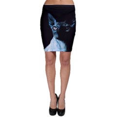 Blue Sphynx Cat Bodycon Skirt by Valentinaart