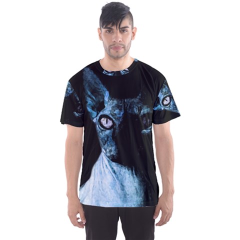 Blue Sphynx Cat Men s Sport Mesh Tee by Valentinaart