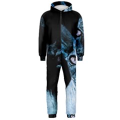 Blue Sphynx Cat Hooded Jumpsuit (men)  by Valentinaart