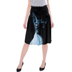 Blue Sphynx Cat Midi Beach Skirt by Valentinaart