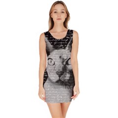 Sphynx Cat Sleeveless Bodycon Dress by Valentinaart