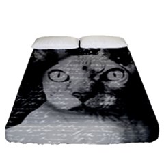 Sphynx Cat Fitted Sheet (queen Size) by Valentinaart