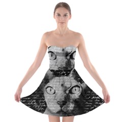 Sphynx Cat Strapless Bra Top Dress by Valentinaart