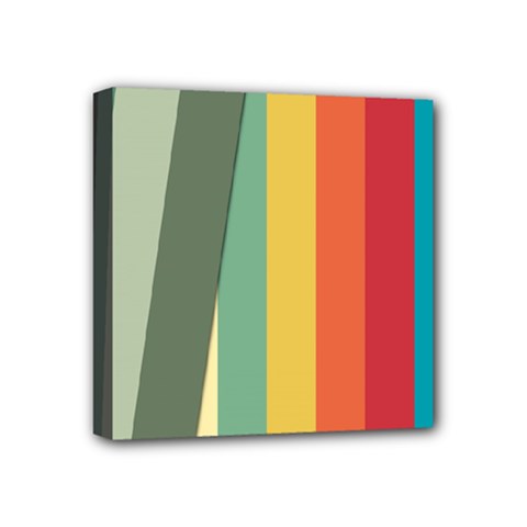 Texture Stripes Lines Color Bright Mini Canvas 4  X 4  by Simbadda