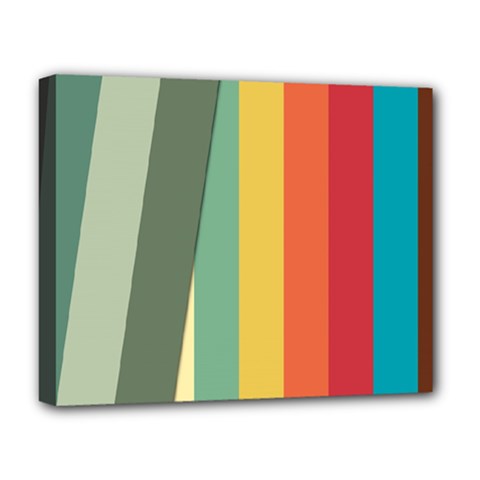 Texture Stripes Lines Color Bright Deluxe Canvas 20  X 16   by Simbadda