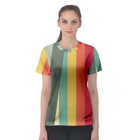 Texture Stripes Lines Color Bright Women s Sport Mesh Tee by Simbadda