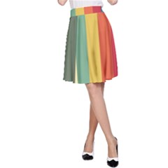 Texture Stripes Lines Color Bright A-line Skirt by Simbadda