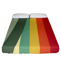 Texture Stripes Lines Color Bright Fitted Sheet (california King Size) by Simbadda