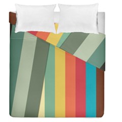 Texture Stripes Lines Color Bright Duvet Cover Double Side (queen Size) by Simbadda