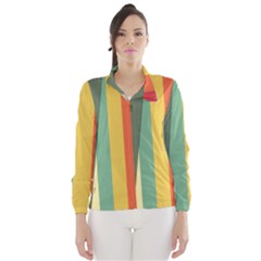 Texture Stripes Lines Color Bright Wind Breaker (women) by Simbadda