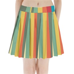 Texture Stripes Lines Color Bright Pleated Mini Skirt by Simbadda