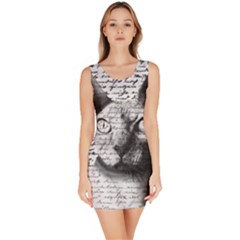 Sphynx Cat Sleeveless Bodycon Dress by Valentinaart