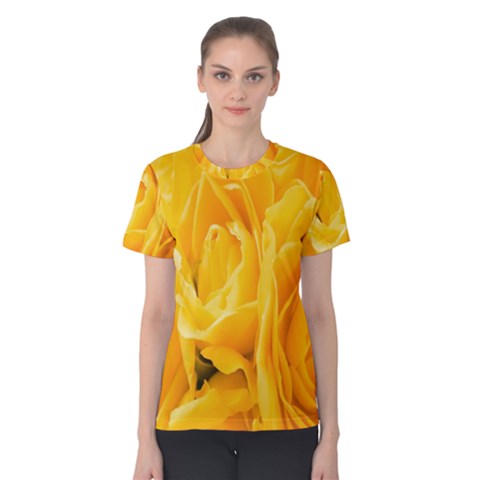 Yellow Neon Flowers Women s Cotton Tee by Simbadda