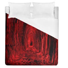 Tunnel Red Black Light Duvet Cover (queen Size) by Simbadda