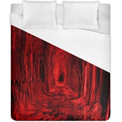 Tunnel Red Black Light Duvet Cover (california King Size) by Simbadda