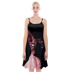 Sphynx Cat Spaghetti Strap Velvet Dress by Valentinaart