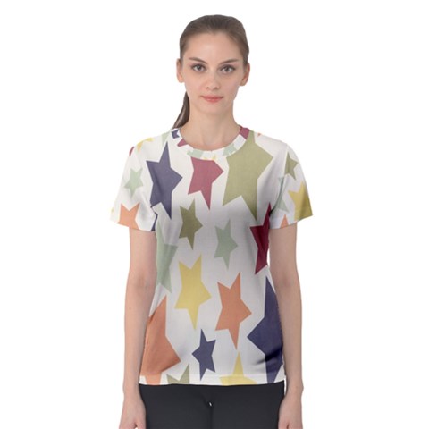 Star Colorful Surface Women s Sport Mesh Tee by Simbadda