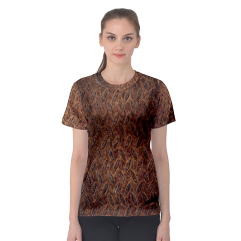 Texture Background Rust Surface Shape Women s Sport Mesh Tee by Simbadda