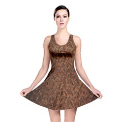 Texture Background Rust Surface Shape Reversible Skater Dress by Simbadda