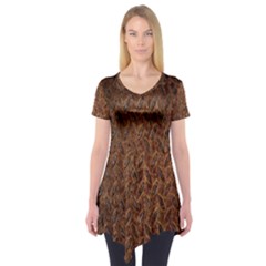 Texture Background Rust Surface Shape Short Sleeve Tunic  by Simbadda