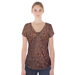 Texture Background Rust Surface Shape Short Sleeve Front Detail Top by Simbadda