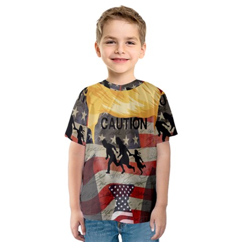 Caution Kids  Sport Mesh Tee by Valentinaart